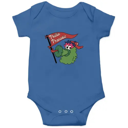 Phillie Phanatic Onesies Kids's Short Sleeve Onesie 12M Royal sold by Decreasing Cate | SKU 42207344 | Printerval