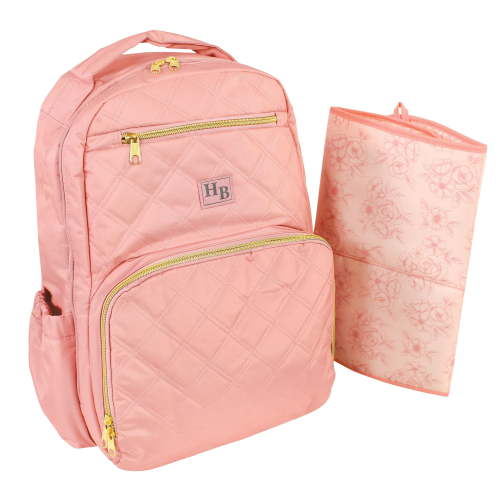 Hudson Baby Premium Diaper Bag Backpack and Changing Pad, Blush, One Size