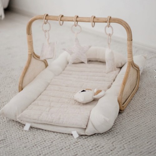 Rattan Play Gym Bundle | Lined Linen – Stina's Style