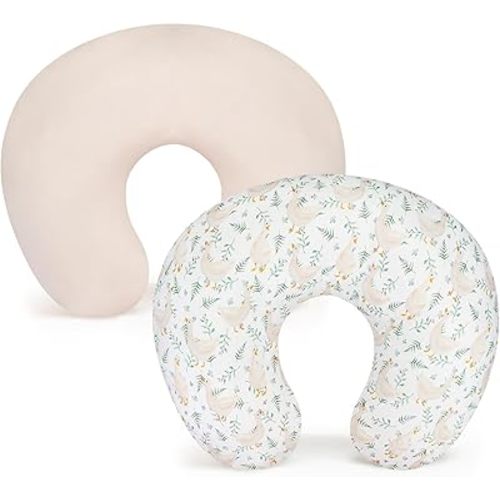Accmor 2 Pack Nursing Pillow Covers, Stretchy Nursing Cover for Breastfeeding, Ultra Soft Comfortable Pillow Slipcover for Baby Girls Boys Newborn