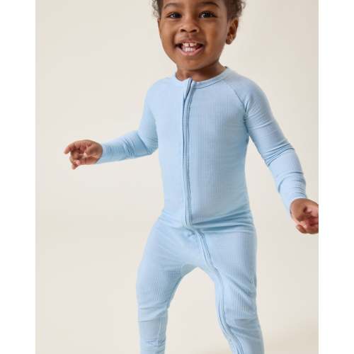 Ribbed Bamboo Baby Pajama | Sage Heather - Kindred Bravely