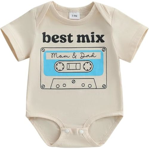 Canis Infant Newborn Baby Boys Girls Funny Letters Bodysuit Short Sleeve Neutral Baby Announcement Romper