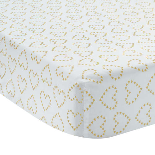 Confetti White with Gold Hearts 100% Cotton Baby Fitted Crib Sheet
– Lambs & Ivy