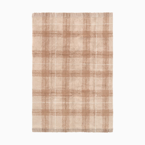 Lorena Canals Tartan Washable Rug - Rose, 4' 7" X 6' 7"