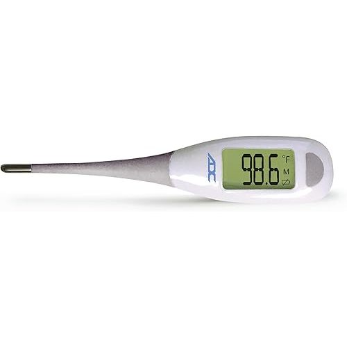 ADC Fast Read Digital Thermometer, Flexible Tip and Large Quick Read LCD Display with Color-coded Backlighting