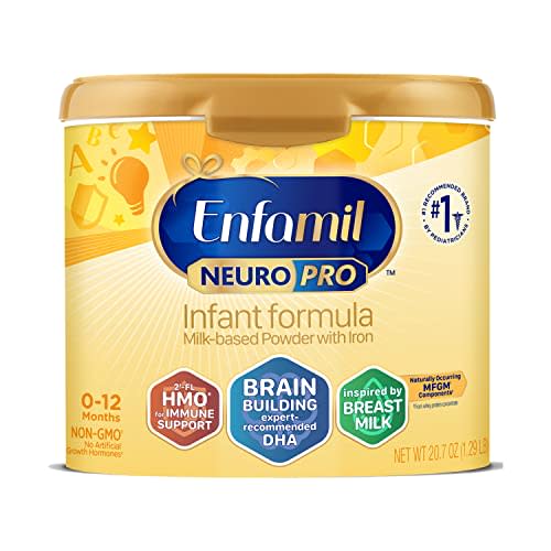 Enfamil NeuroPro Baby Formula, Triple Prebiotic Immune Blend with 2'FL HMO & Expert Recommended Omega-3 DHA, Inspired by Breast Milk, Non-GMO, Reusable Tub, 20.7 Oz (Packaging May Vary)