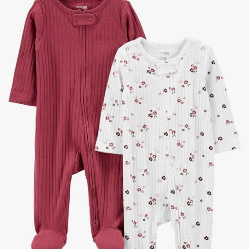 Simple Joys by Carter's unisex baby 2-pack 2-way Zip Textured Sleep and Play