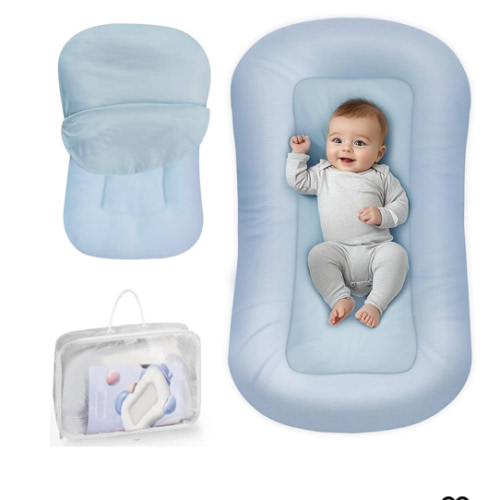 Infant Support Cushion - Baby Support Cushion for Newborn, 0-24 Months, Portable Tummy Time Mat for Home and Travel, Soft Cotton, Supervised Use, Baby Essentials Gift, Pink (Cover Included)