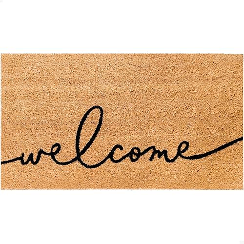 THEODORE MAGNUS Door Mat – Coir Doormat for Outdoor Entrance, Durable Welcome Mat with Non-Slip Backing, Perfect for Front Door and Entryway - Outdoor/Indoor - Warm Greeting - 17" x 30"