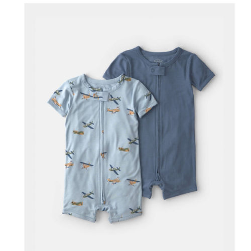 Baby Boy 2-Pack PurelySoft™ Vintage Plane Rompers - Blue | Carter's