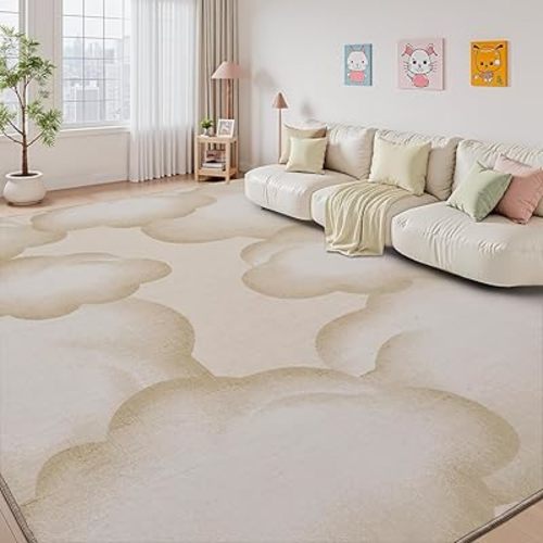 Brown Cute 5x7 Area Rugs for Living Room Bedroom Rug Carpet Washable Soft Neutral Modern Farmhouse Rug Non Slip