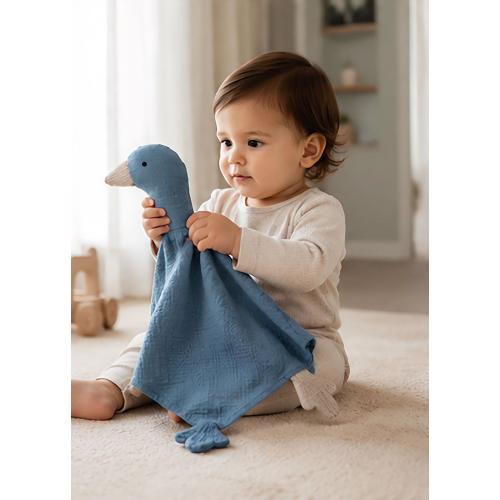 Personalized Organic Cotton Baby Lovey, Embroidered Name Security Blanket