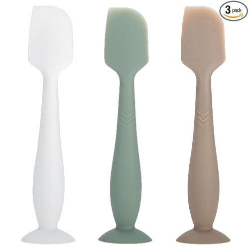 3 Pack Baby Diaper Cream Spatula - Baby Diaper Rash Cream Applicator for Butt Paste Diaper Creams - Diaper Cream Brush for Newborn Essentials (White,Green,Brown)