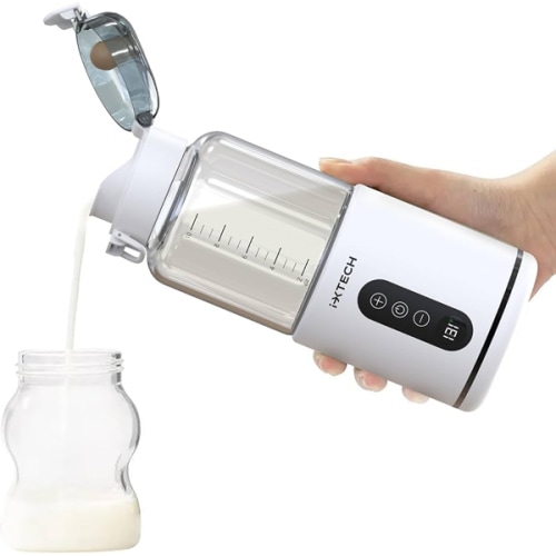 IXTECH Portable Water Warmer for Baby Formula, Milk Warmer for Travel, 10 oz., Electric Warming with Adjustable Temperature Control, Leak-Resistant Spout, Rechargeable and Wireless