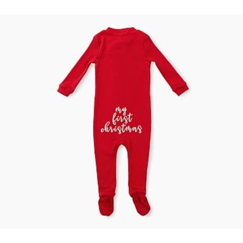 My First Christmas Organic Nursery Pajama , Newborn , Red
