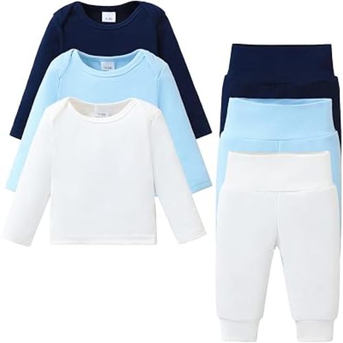 Jecson Baby Boy Clothes Baby Boy Outfits 6 Pieces Long Sleeve Sets 0-18M