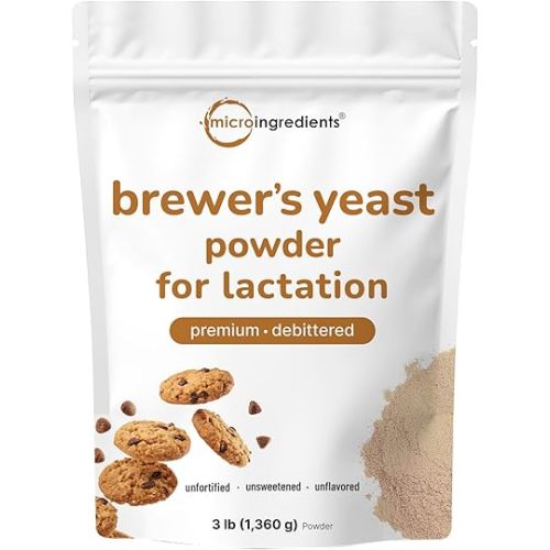 Brewers Yeast Powder for Lactation, 3lbs (90 Servings) | Debittered Brewers Yeast for Breastfeeding Support | Great for Lactation Cookies & Tea | Rich Vitamin B Complex & Protein Source | Non-GMO