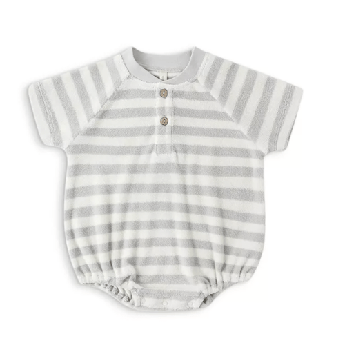 Boys' Terry Henley Striped Romper - Baby