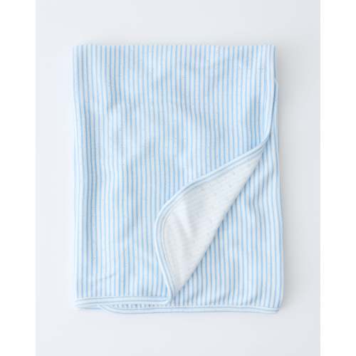 Pointelle Swaddle Blanket | Blue Candy Stripe - Storq by Kindred Bravely