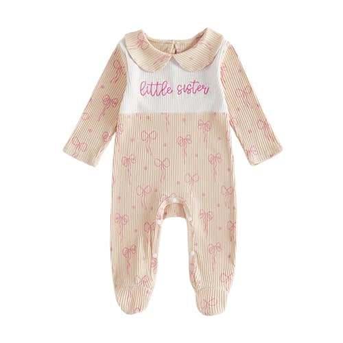 Socutebabe Newborn Baby Girl Fall Winter Clothes Coming Home Outfit Ruffle Romper Cute Ribbed Knit Jumpsuit Headband