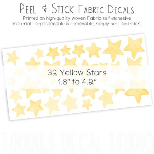 Watercolor Star Fabric Wall Decals: Reusable Kids Wall Art