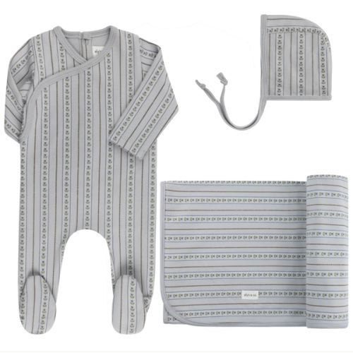 Baby Boy Layette Set (Take Me Home Set) | Jersey Cotton | Linear Tulip | Ely's & Co – Ely's & Co.
