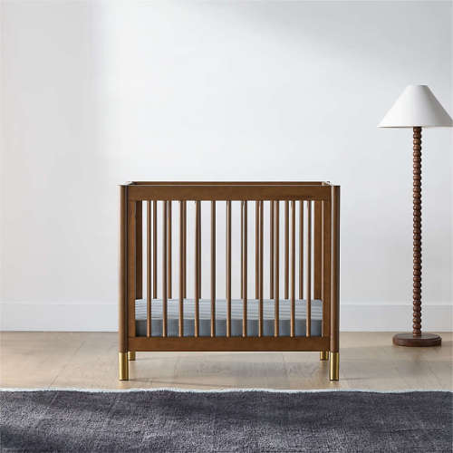 Babyletto Gelato Walnut Wood 4-in-1 Convertible Mini Crib