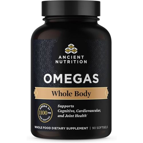Ancient Nutrition Ancient Omegas Whole Body - ALA, DHA, EPA, ETA from Wild Caught Fish - 90 Capsules