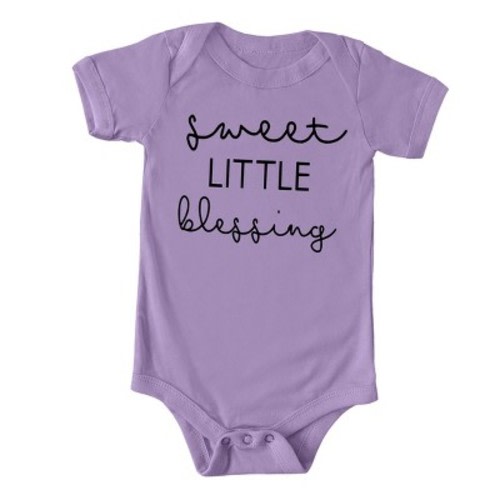 The Juniper Shop Sweet Little Blessing Baby Bodysuit - NB - Lavender