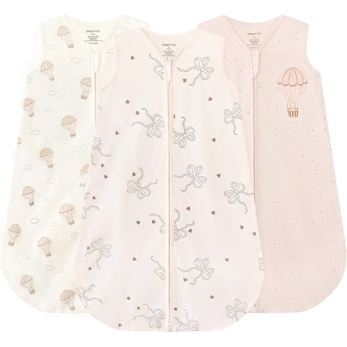 JELLYMONI Baby Sleep Sack 6-12 Months, 100% Cotton 3 Pack 0.5 TOG Baby Wearable Blanket Infant Sleep Sack with 2-Way Zipper Newborn Sleep Sacks