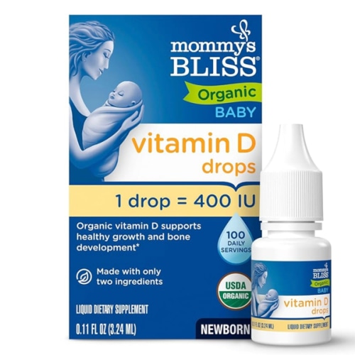 Mommy’s Bliss Organic Vitamin D Drops - Infants and Newborns - Supports Growth and Bone Development - Easy Use - 400 IU Per Drop - 100 Daily Servings