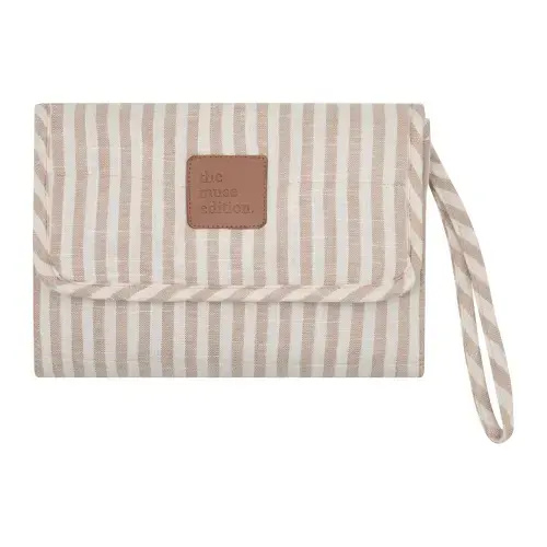Natural Stripe Linen Change Mat