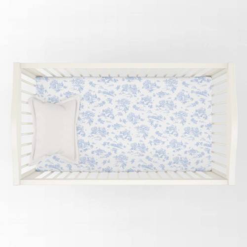 Maison Nola Storyland Toile Crib Fitted Sheet – ZukaBaby BLUE