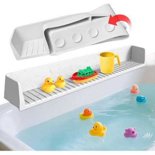Ridstar Silicone Children's Bathtub Toy Holder and Storage Rack with 11 Suction Cups-Gray