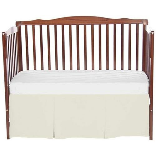 bkb Solid Tailored Crib Skirt, Ecru