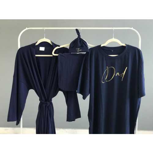 Sweet Mom and baby boy matching outfits hospital, newborn boy coming home, maternity labor delivery robe and swaddle set, baby shower gift.