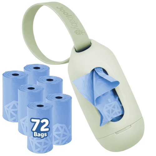 Jool Baby On-the-Go Diaper Disposal Bag Dispenser (Sage) + 6 Refill Rolls
