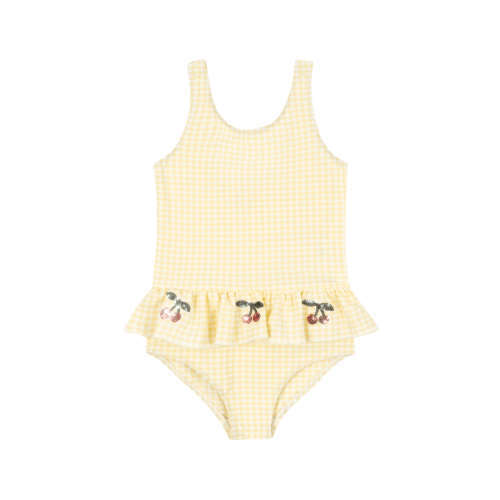 Yellow Cherry Gingham Etta Swimsuit