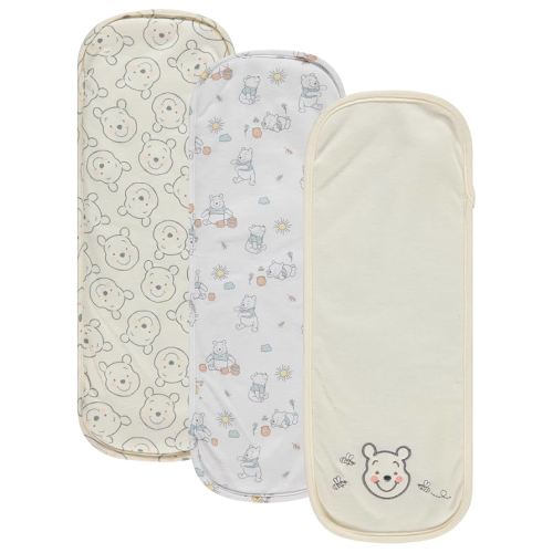 Disney Baby Burp Cloths 3 Pack – 100% Cotton – Mickey Mouse, Minnie Mouse, Winnie The Pooh, Dumbo – Soft & Absorbent Newborn Essentials for Boys & Girls