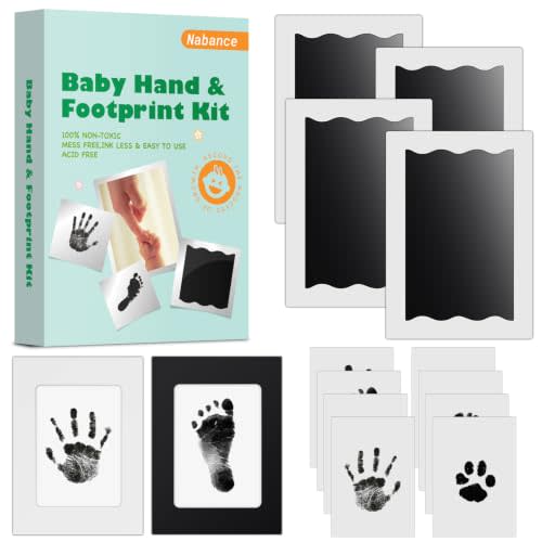 4 Pack Inkless Baby Hand and Footprint Kit for Newborn, Mess-Free Paw Print | Newborn Keepsake, Dog Nose & Paw Print Kit, Clean Touch Ink Pads, Zero Skin Contact, Safe for Baby & Pets, New Mom Gift