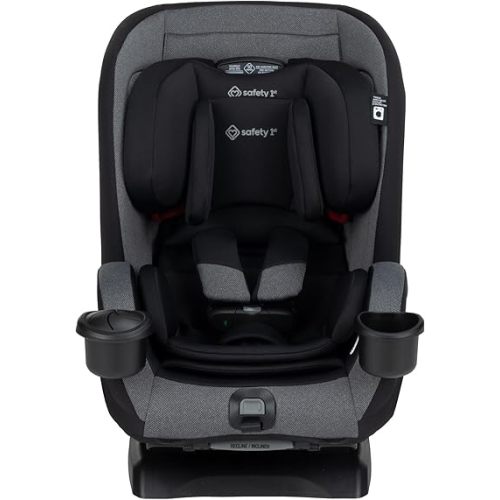 Safety 1st EverSlim All-in-One, 4-in-1 Convertible Car Seat, 10 Years of Use, Rear-Facing to Booster, Effortless Recline, SecureTech™ Magnetic Chest Clip - Black Beauty