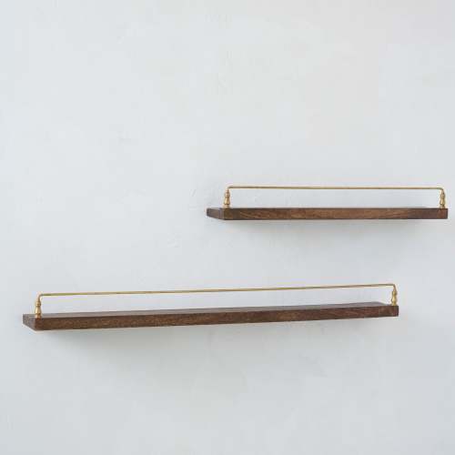 Elliott Wood and Brass Picture Ledge – Magnolia