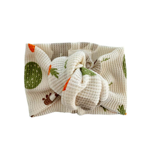 Organic Waffle Turban Headband, Cottontail