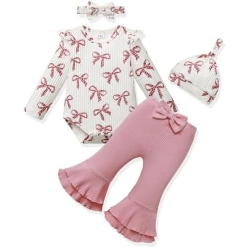 Vibebox Newborn Baby Girl Clothes Fall Coming Home Outfits Set Preemie-12M