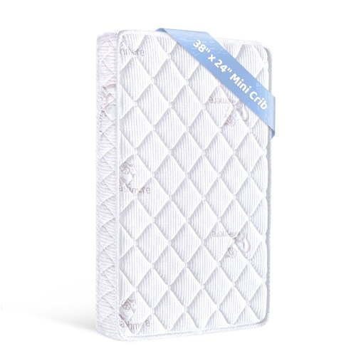 Premium Dual Sided Mini Crib Mattress, 38x24x4 in, Firm Support and Comfort Foam, Hypoallergenic, Noiseless and Odorless,Fits Mini and Portable Cribs