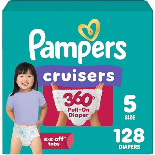 Pampers Diapers - Cruisers 360 - Size 6, 104 Count, Babyproof up to 100% Leakproof Pull-On Diaper