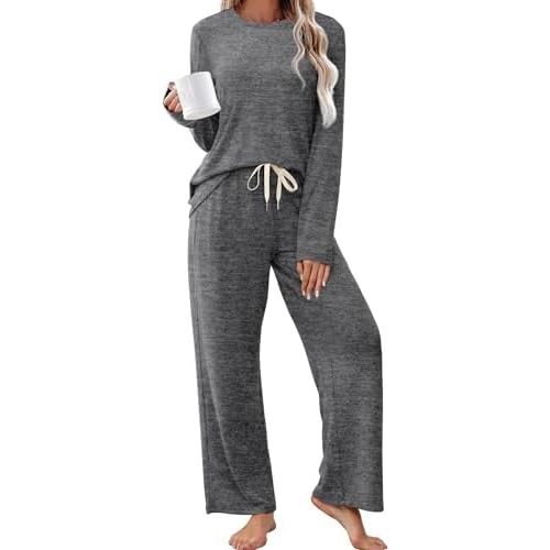 SAMPEEL Pajamas for Women Set Comfy Lounge Sets Two Piece Long Sleeve Cute Pjs Soft Sleepwear Winter Clothing