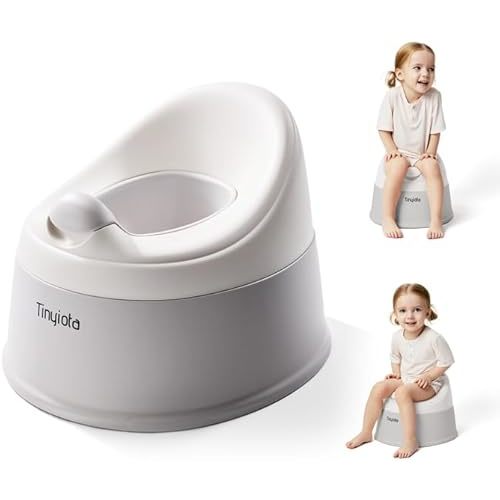 Tinyiota Toddler Potty Training Toilet, Removable Bowl with High Splash Guard, Assembles in Seconds, Easy-Clean and Travel-Ready for Boys and Girls Ages 6 Months to 3 Years (Gray)