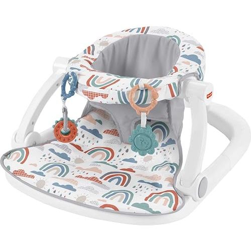 Fisher-Price Portable Baby Chair Sit-Me-Up Floor Seat with Developmental Toys & Machine Washable Seat Pad