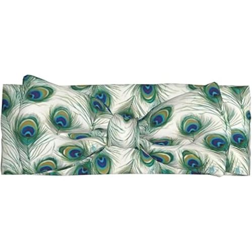 Aesthetically Green Peacock Feather Baby Girl Bows And Headbands 6-12 Months For Baby Girls Newborn Infant Toddlers